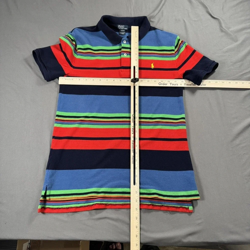 Polo Ralph Lauren Polo Shirt Teens XL 18-20 Multicolor Stripe Short Sleeve Pony